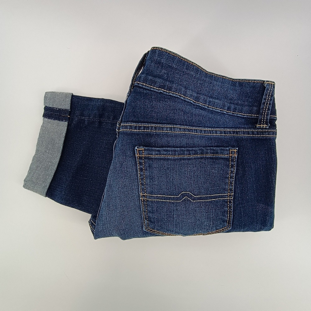 Arizona Jean Co Capris Womens 12 Blue Cuffed Denim Capri Jeans Cuffed